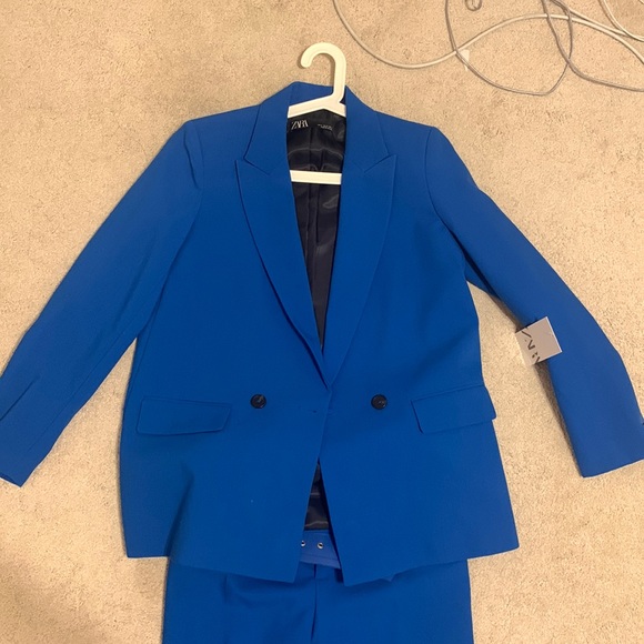 Zara Pants & Jumpsuits Royal Blue Pant Suit Set Poshmark